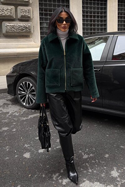 Lijuri Men's Collar Zippered Fur Jacket 6165 R9-C-K2