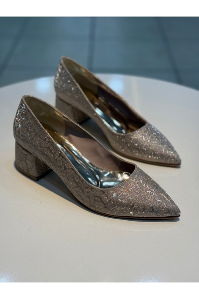 Alphus Pantofi eleganti pentru femei Serrace cu toc scurt, argintii