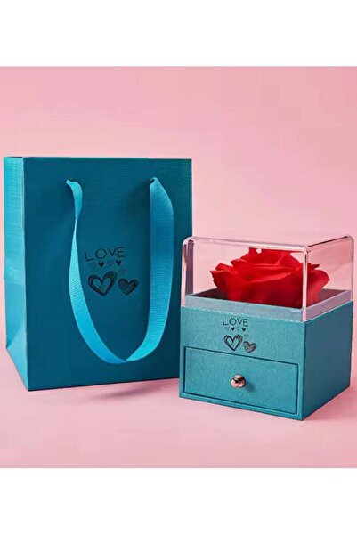 festive Preserved Real Rose with Necklace Gifts - Eternal Rose in Love Box