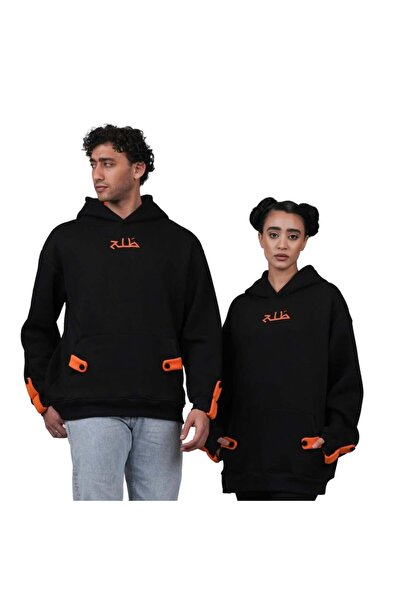 talh Sparkle Acacia Black Hoodie, Oversized Pullover - 100% Cotton