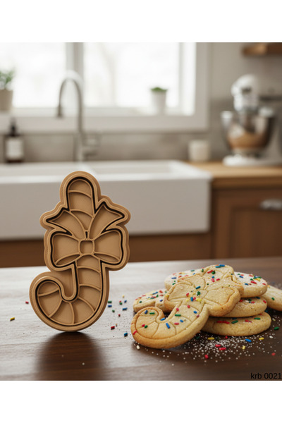 EGATOPTAN Bowknot Detailed Christmas Candy Cane Shaping Mold Cookie Dough Cut...