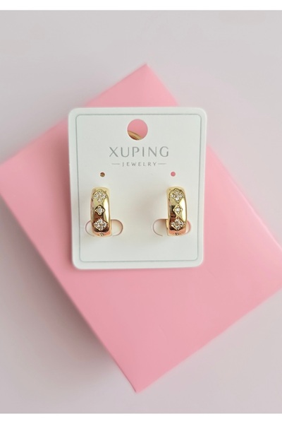 MİLUNXTE أقراط دائرية من الفولاذ المقاوم للصدأ بلون ذهبي من Xuping Vip، مرصعة بالأحجار، موديل مجوهرات راقية