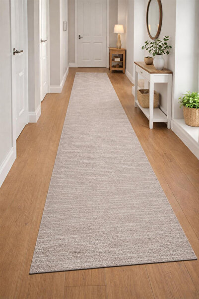 Raschel Carpet Kaymaz Taban Moopy Bej Bukleli Yumuşak Soft Dokuma Yolluk Halı...