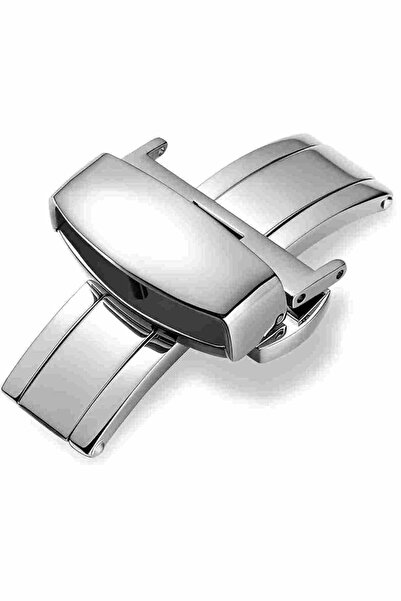 Generic Edelstahl-Faltschliee mit Druckknopf-Silber Gold Rosgold Schwarz Uhrenverschluss-16mm 18mm 20mm 22mm