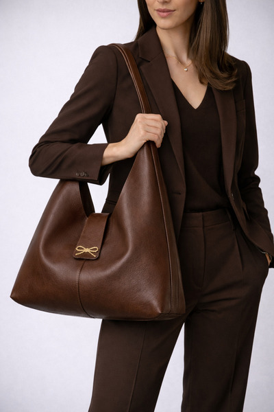 HBS حقيبة كتف مبطنة من الداخل مع ملحقات وغطاء بسيط