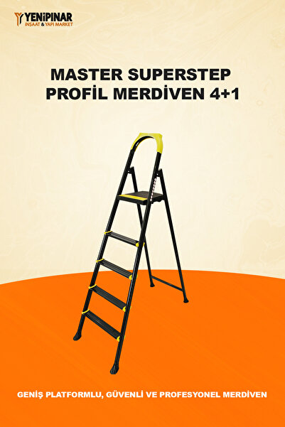 Master SuperStep Profil Merdiven 4+1 | Geniş Platformlu, Güvenli ve Dayanıklı...