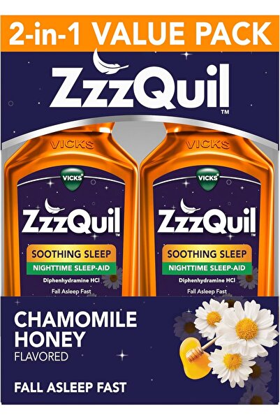 Zzzquil Liquid Sleep Aid, Soothing Sleep, Diphenhydramine 50mg HCl, Chamomile...