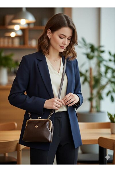 balbagss حقيبة كتف نسائية من الجلد بتصميم إغلاق سريع