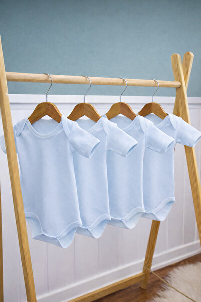 moukou Size 4 from Birth, 100% Cotton Snap Fastener Baby Bodysuit Short Sleeve Newborn, 3 Months, 6 Months, 9 Months