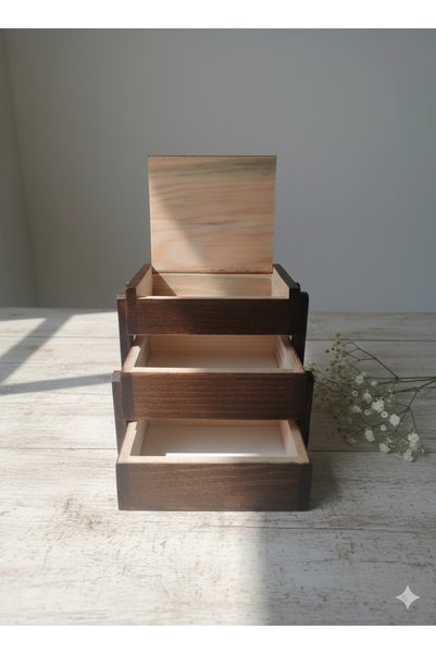 Altın express Natural Solid Wood Accordion Jewelry and Accessories Organizer