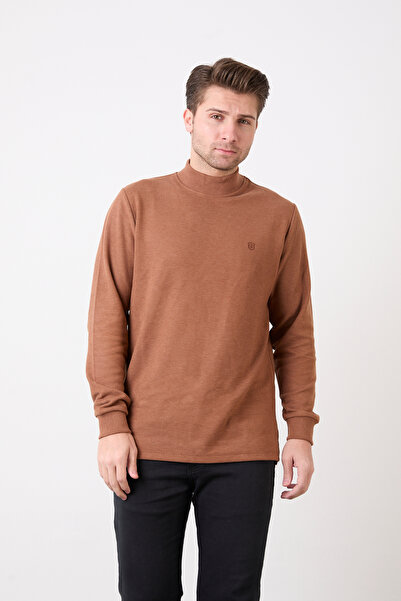 Erkek Yarım Balıkçı Yaka Mevsimlik Uzun Kollu Sweatshirt