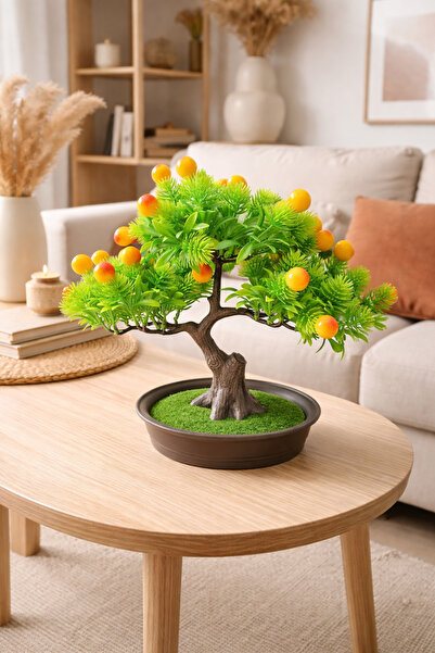 ENG PARTİ DÜNYASI Cobalt Artificial Fruit Tree Brown Oval Decorative