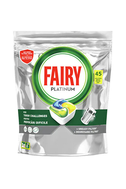 Fairy Platinum, Degresare Puternică, Fără Pre-Clătire, Curățare Intensă, 45 Spălări