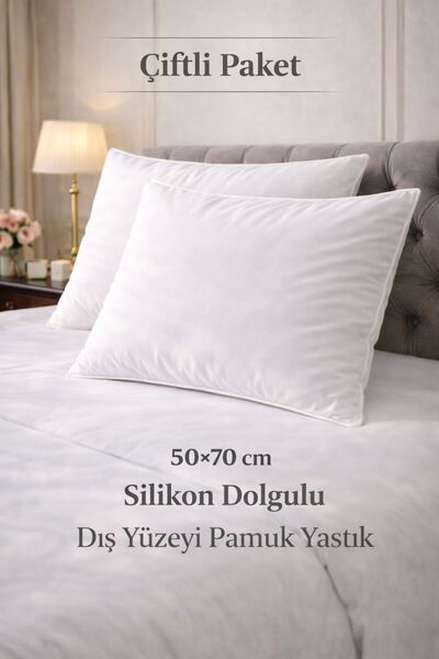 sternen glanz SleepWell 2 Adet 50 x 70 cm Slikon Dolgulu Dış Yüzeyi Pamuklu Y...