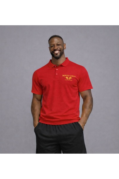 NOFLEN تي شيرت مونت كارلو مطبوع للرجال ذو ياقة بولو