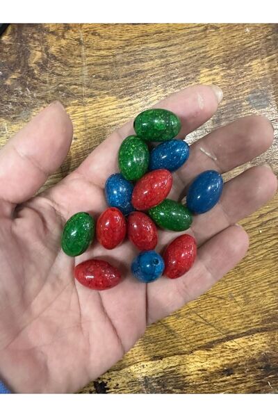 Gönülden Tasarım 13 Pieces of Colored Glass Jewelry Beads 2X1 cm