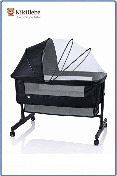 KIKIBEBE سرير أطفال محمول قابل للتعديل 3 في 1 مع سلة تخزين كبيرة، سرير سفر مع...