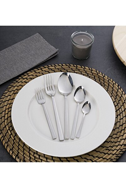 ALBETTO Lotus Plain 30 Piece Cutlery Set for 6 Persons (18/10 - 4 mm.)