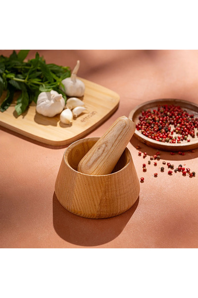 Emsan Rustik Bambu Düz Havan