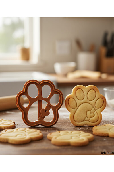EGATOPTAN Heart Paw Print Shaped Cookie Mold and Dough Cutter One-Piece Mold ...
