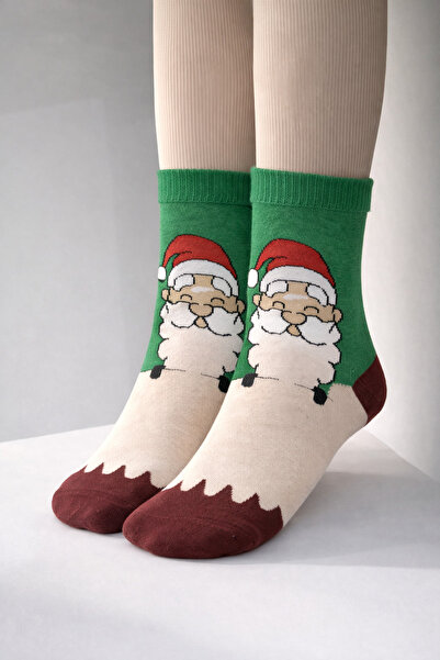uğurlu dükkan Full length green backdrop smiling santa stocking 36-44