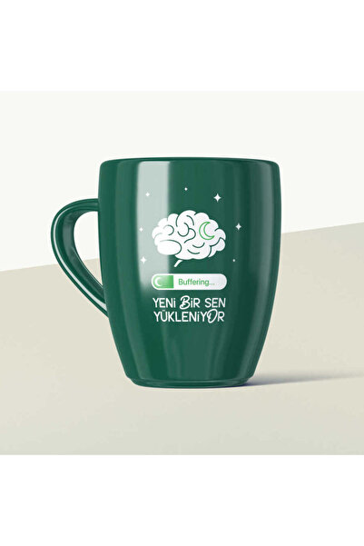 Yeşilay Yeni Bir Sen Yükleniyor Mottolu Yeşil Seramik Kupa