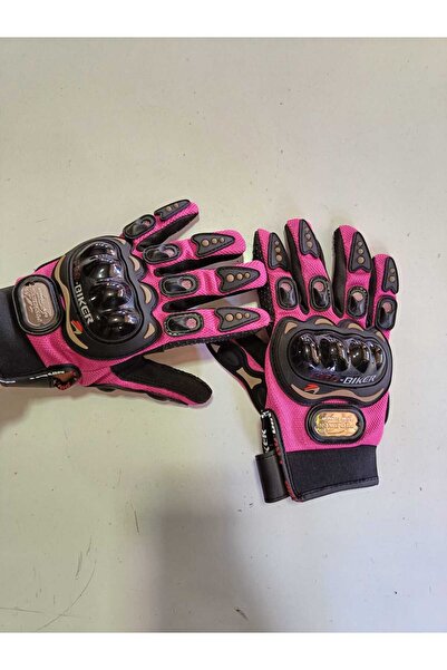 monero قفازات دراجات نارية محمية متوافقة مع معيار TSE EN 13594 الجديد باللون الوردي
