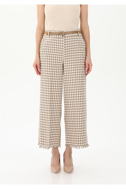 Guzella KAZAYAĞI DESENLİ PAÇASI PÜSKÜLLÜ CULOTTE PANTOLON