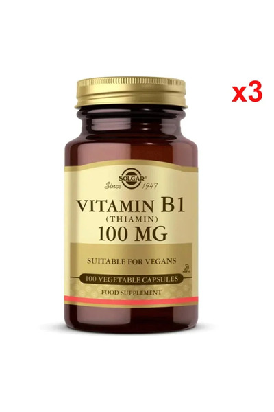 Solgar Vitamin B1 Thiamin 100 Mg 100 Vegetable Capsules 3 Pieces