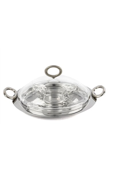 Mikasa Moor Renaissance Glass Compartmented Covered Breakfast Set 37X32X14Cm