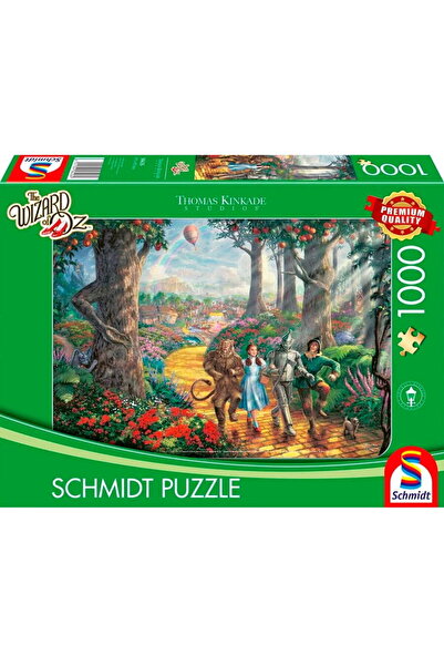 Schmidt Spiele Thomas Kinkade Studios: Vrăjitorul din Oz, Urmărește drumul cu cărămizi galbene, Puzzle (1000