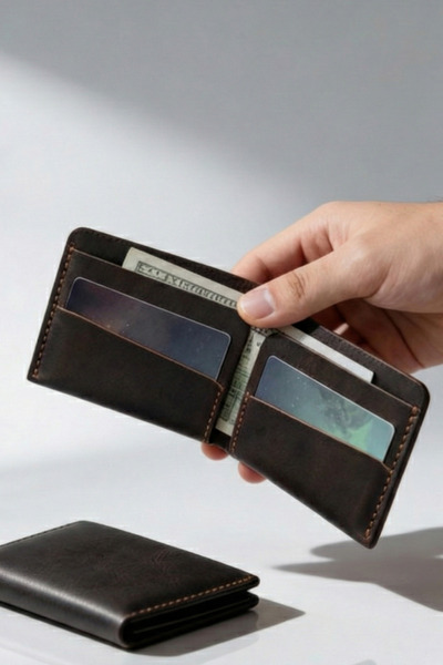 luvo Real Leather Wallet Handmade Genuine Premium Leather Italian Stitching B...