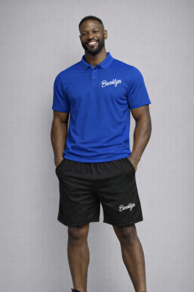 NOFLEN طقم شورت بولو للرجال من Elyazı Brooklyn مطبوع
