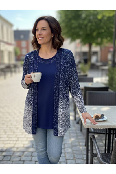 LUSSOLİFE Anne ikili takım boncuklu çeket bluz