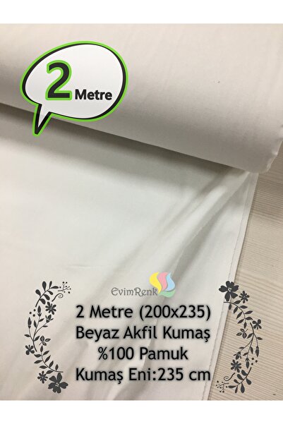 evimrenk DÜZ BEYAZ %100 PAMUK AKFİL KUMAŞ - NEVRESİM - ÇARŞAF - HOBİ - DİKİŞ