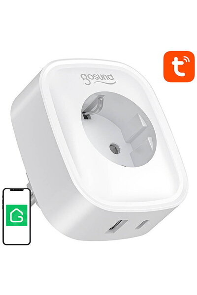 Gosund SP6, 16A, USB-C 20W, alb, 80.91x67x54mm