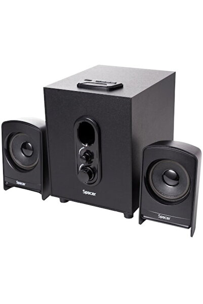 Spacer 2.1, RMS: 20W (2 x 5W + 10W), subwoofer lemn MDF, USB/FM/RCA, Negru