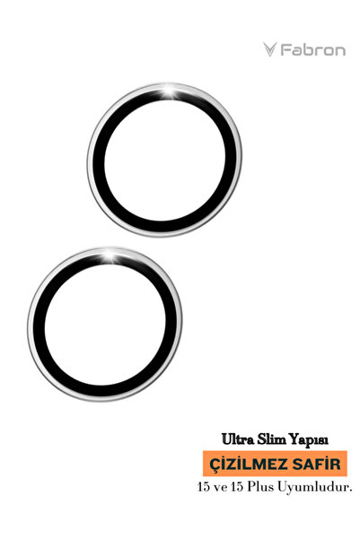 FABRON عدسة سافير أصلية لهاتف iPhone 15 / iPhone 15 Plus، واقي عدسة الكاميرا ...