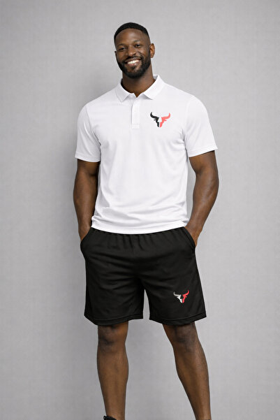 NOFLEN Boğa Printed Polo Neck Shorts Set