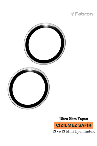 FABRON Orijinal Safir Lens iPhone 13 / iPhone 13 Mini Kamera Lens Koruyucu Çi...
