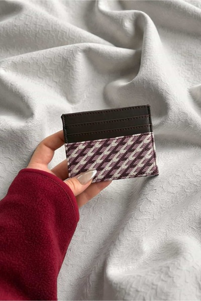 Yuka Atelier Minimal Patterned Faux Leather Card Holder
