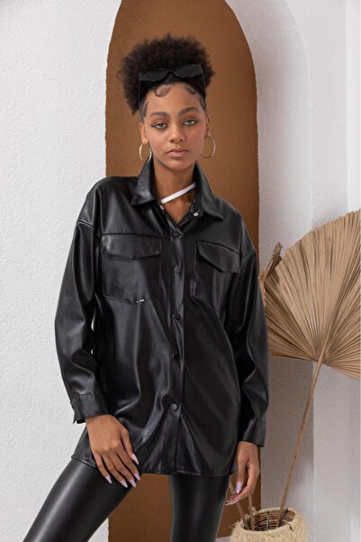 Queensland Luxe Leather Oversized Shirt