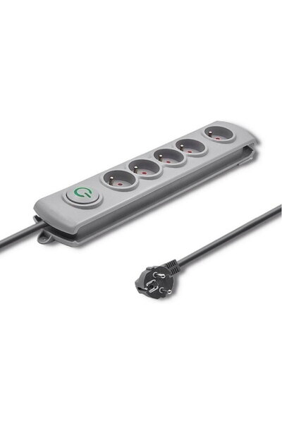 Qoltec Surge protector 5 sockets 1.8m gray