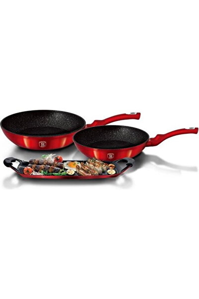 Berlinger Haus Set placa grill si 2 tigai marmorate (3 straturi) Metalic Line...