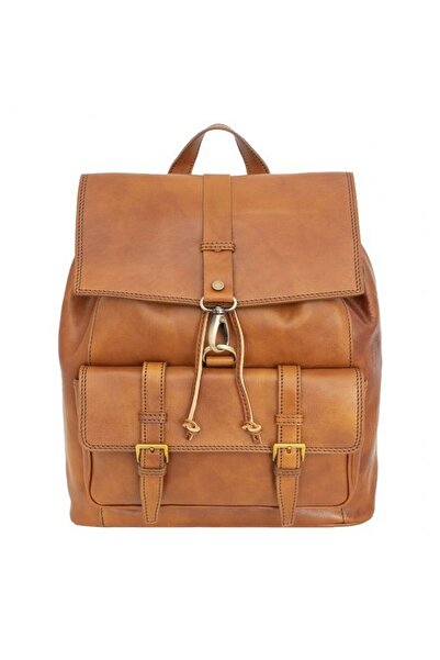 UTIL LAND FASHION Backpack made of genuine vachetta leather, cognac, R134A