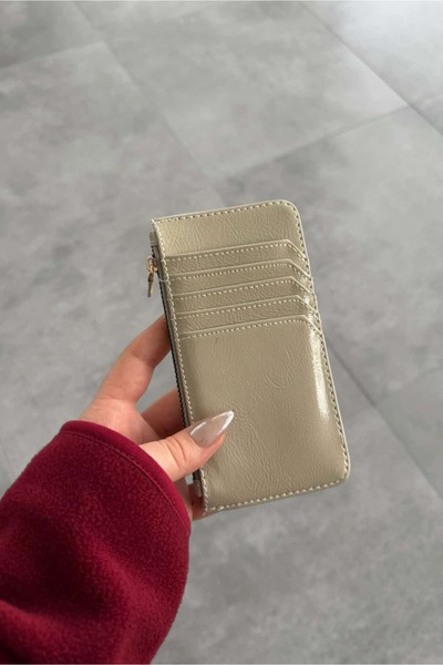 Yuka Atelier Faux Leather Wallet with Shiny Nomu Card Holder Detail