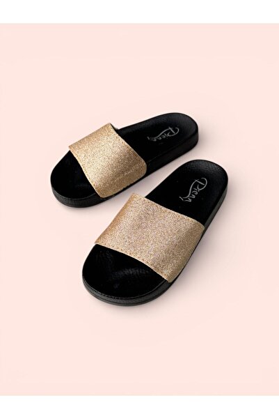 pien Girl's Silvery Comfort Sole Lightweight Slippers