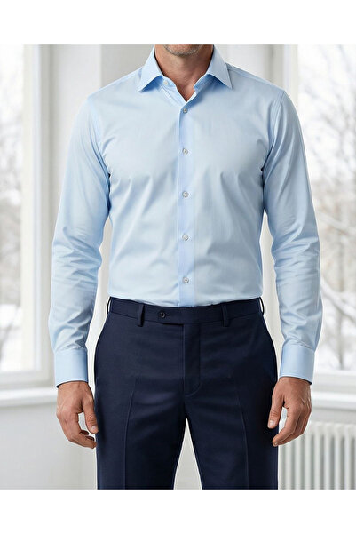 Avni Ceylan Men's Non-Iron No-Ironing Stain-Resistant Slim Fit Premium Shirt