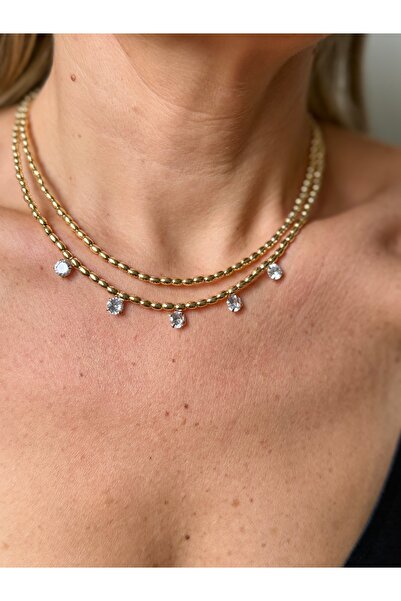 Rossetto Atelier قلادة ذهبية بحجر واحد على شكل صخرة