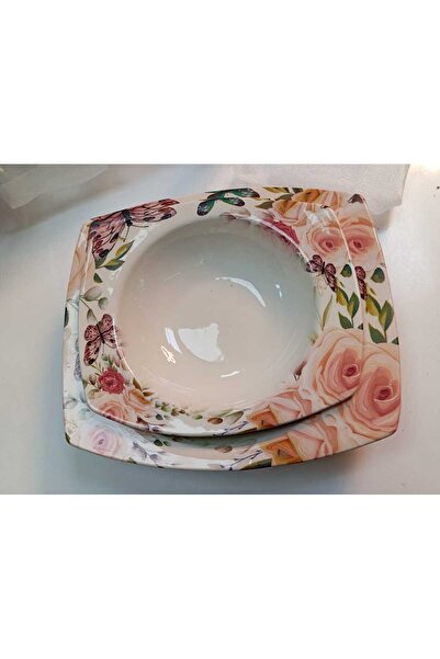 EMİRHANHOME DİJİTAL BASKILI 2'LI DERİN KARE SALATA KASESİ